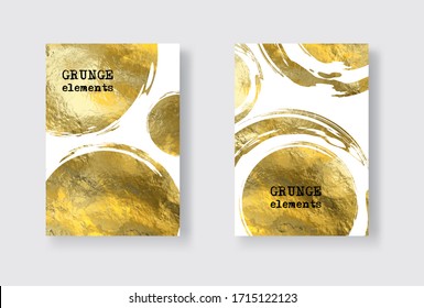 Vector White and Gold Design Templates set for Brochures, Flyers, Mobile Technologies, Applications, Online Services, Typographic Emblems, Logo, Banners and Infographic. Golden Abstract Background.