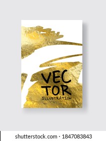 Vector White and Gold Design Templates for Brochures, Flyers, Mobile Technologies, Applications, Online Services, Typographic Emblems, Logo, Banners and Infographic. Golden Abstract Modern Background.
