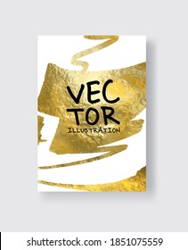 Vector White and Gold Design Templates for Brochures, Flyers, Mobile Technologies, Applications, Online Services, Typographic Emblems, Logo, Banners and Infographic. Golden Abstract Modern Background.