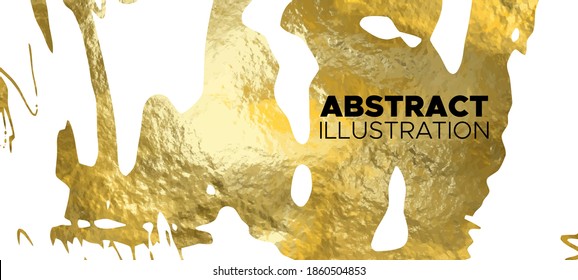 Vector White and Gold Design Templates for Brochures, Flyers, Mobile Technologies, Applications, Online Services, Typographic Emblems, Logo, Banners and Infographic. Golden Abstract Background.