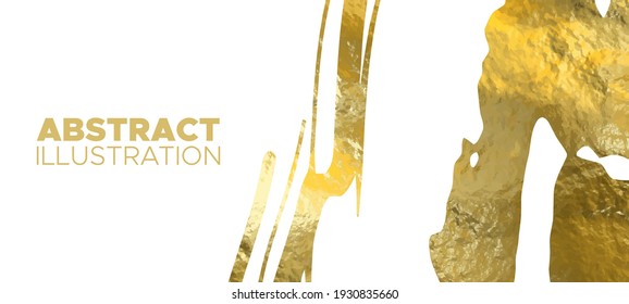 Vector White and Gold Design Templates for Brochures, Flyers, Mobile Technologies, Applications, Online Services, Typographic Emblems, Logo, Banners and Infographic. Golden Abstract Background.