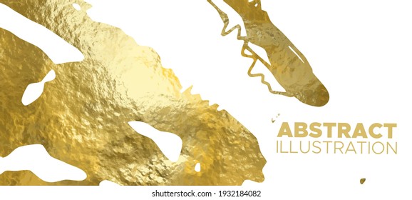 Vector White and Gold Design Templates for Brochures, Flyers, Mobile Technologies, Applications, Online Services, Typographic Emblems, Logo, Banners and Infographic. Golden Abstract Background.