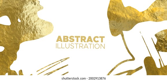 Vector White and Gold Design Templates for Brochures, Flyers, Mobile Technologies, Applications, Online Services, Typographic Emblems, Logo, Banners and Infographic. Golden Abstract Background.