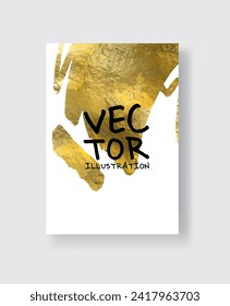 Vector White and Gold Design Templates for Brochures, Flyers, Mobile Technologies, Applications, Online Services, Typographic Emblems, Logo, Banners and Infographic. Golden Abstract Modern Background.