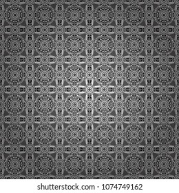 Vector white, gray and black seamless background pattern with rhombuses.