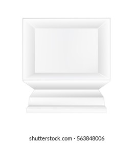 VECTOR: White gray POS POI Outdoor/Indoor 3D Empty Showcase Display on Isolated white background. Mock-up template ready for design.
