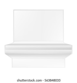 VECTOR: White gray POS POI Outdoor/Indoor 3D Monitor Display on Isolated white background. Mock-up template ready for design.