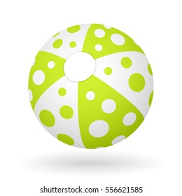 vector white green beach ball with the light shadow