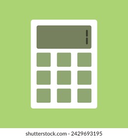 vector white and green calculator icon design illustration