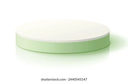 vector white and green realistic 3d pedestal podium.