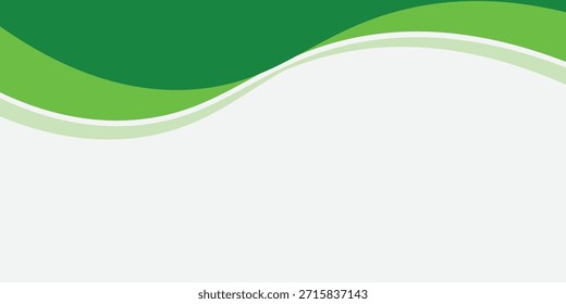 Vector Anuncio de fondo ancho de onda blanco y verde, diseño moderno