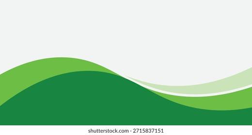 Vector White and Green wave wide background banner, vector illustration eps10