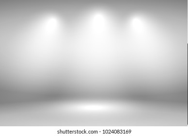 Vector of white grey empty studio room background with light, template mock up for display of content or product