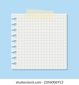 Vector white grid notepaper journal sticker vector.