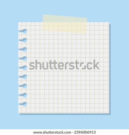 Vector white grid notepaper journal sticker vector.
