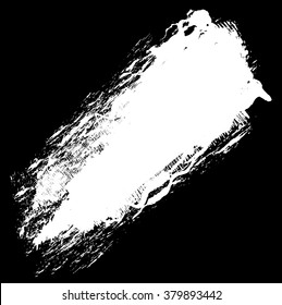 vector white grunge brush strokes ink paint isolated on black background