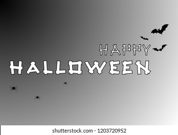 Vector White halloween text banner