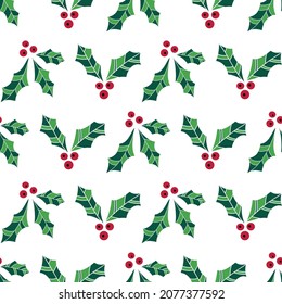 vectores de navidad blanca feliz misteltoa a través de un fondo de patrón sin fisuras