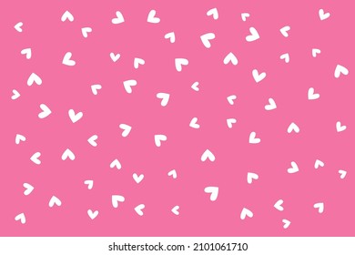 Vector white hearts on a pink background. Valentine's day pattern
