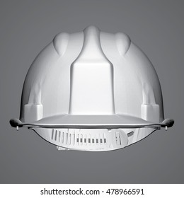 vector of a white helmet the builder 3d view from above