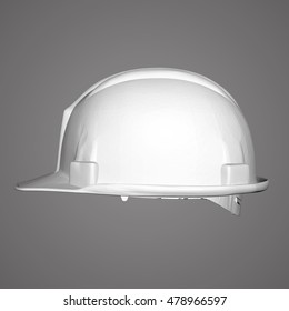 vector de un casco blanco vista 3d del constructor desde arriba