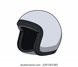 Vector white Helmet isolated white background.