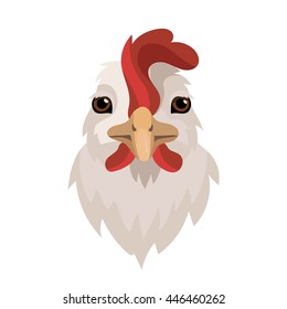 Vector White hen head icon