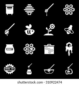 Vector white honey icon set.