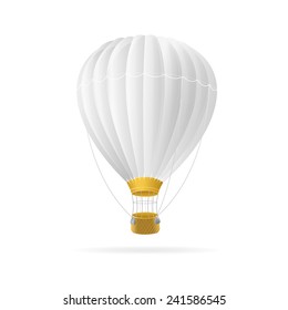 Vector White Hot Air Ballon Isolated