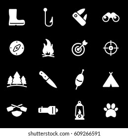 Vector white hunting icons set