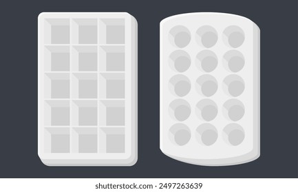 Vector White Ice Cube Tray. Simple Ice Cube Tray. Cool and Fresh.