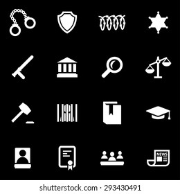 Vector white justice icon set