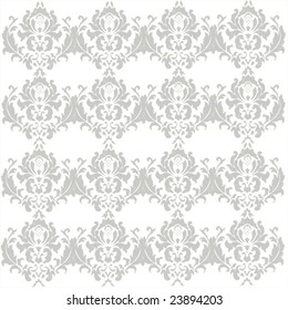 Vector White Lace Damask Seamless