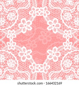 Vector white lace on texture, template.