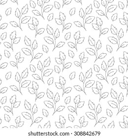 Vector white leaves seamless pattern. Floral background.