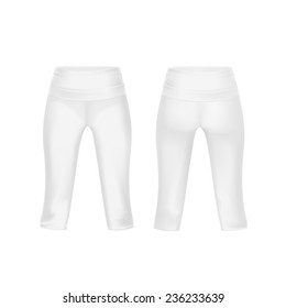 Vector White Leggings Pants Isolated on White Background