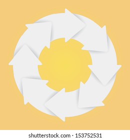 Vector white life cycle diagram. 8 Steps.