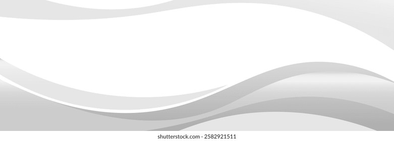Vector white line background curve element with white space for text and message design, overlapping layers, vector	
