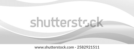 Vector white line background curve element with white space for text and message design, overlapping layers, vector	
