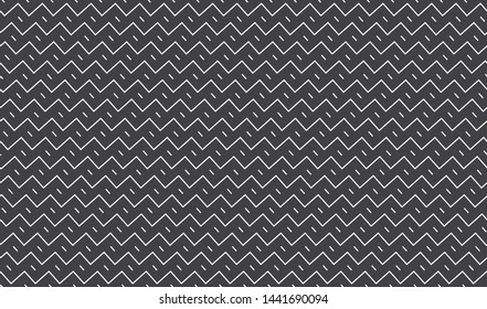 Vector white line geometric seamless texture on grey background