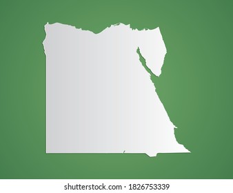 Vektorweiße Karte von Ägypten auf grünem Hintergrund.