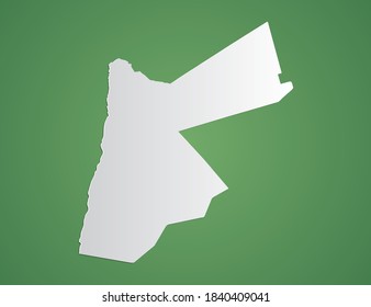 Vector white map of Jordan on green background.
