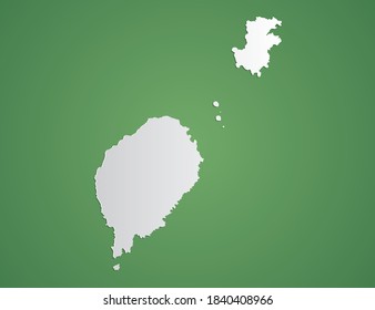 Vector white map of Sao Tome on green background.