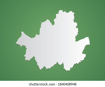 Vector white map of Seoul on green background.
