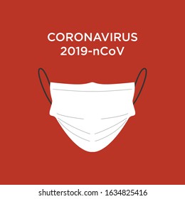 Vector white medical mask. Novel coronavirus.