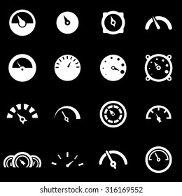 Vector White Meter Icon Set Stock Vector (royalty Free) 316169552 