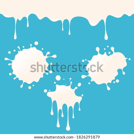 Vector white milk splash and dripping set.To see the other milk illustrations , please check milk collection.