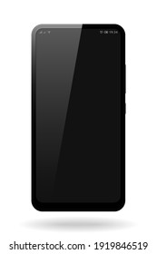 vector white mobile phone with free space on the display