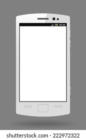vector white mobile phone with free space on the display