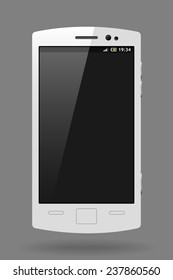vector white mobile phone with free space on the display
